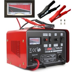Caricabatterie Auto con Ricarica Rapida | per Batterie fino a 180 Ah | 12-24V | Corrente di Picco 30 A | Portatile